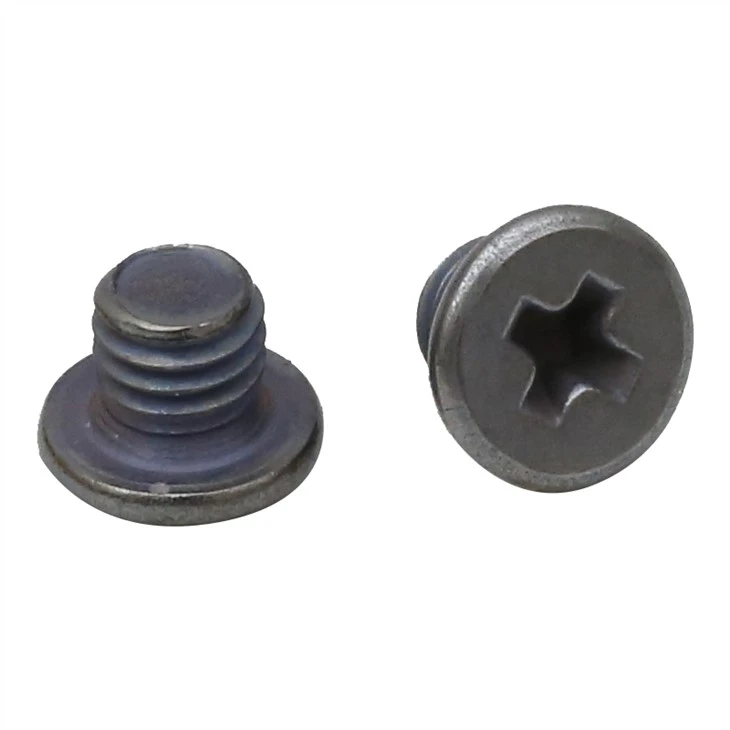 Small flat head anodized phillips screw