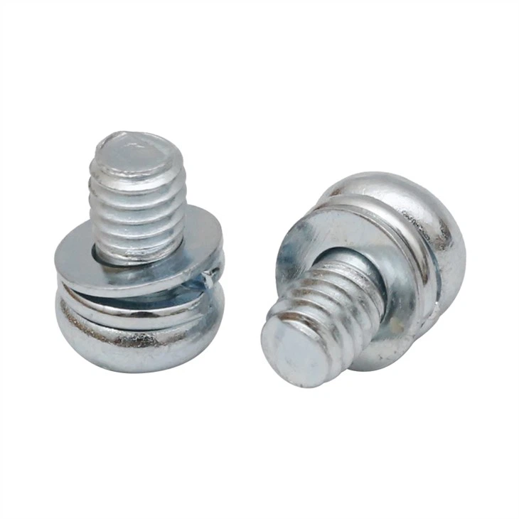 Zinc plated phillips pan head machine screw with washers