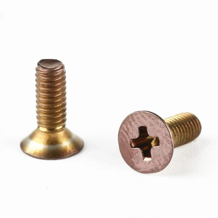 Yellow Zinc Flat Head Phillips Screw